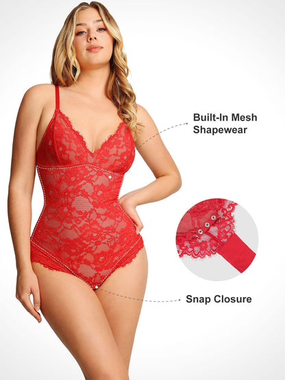 The Shapewear Bodysuits Lace Smooth Firm Control Thong