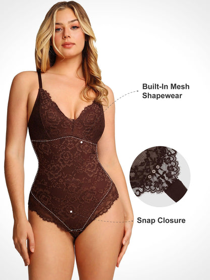 The Shapewear Bodysuits Lace Smooth Firm Control Thong