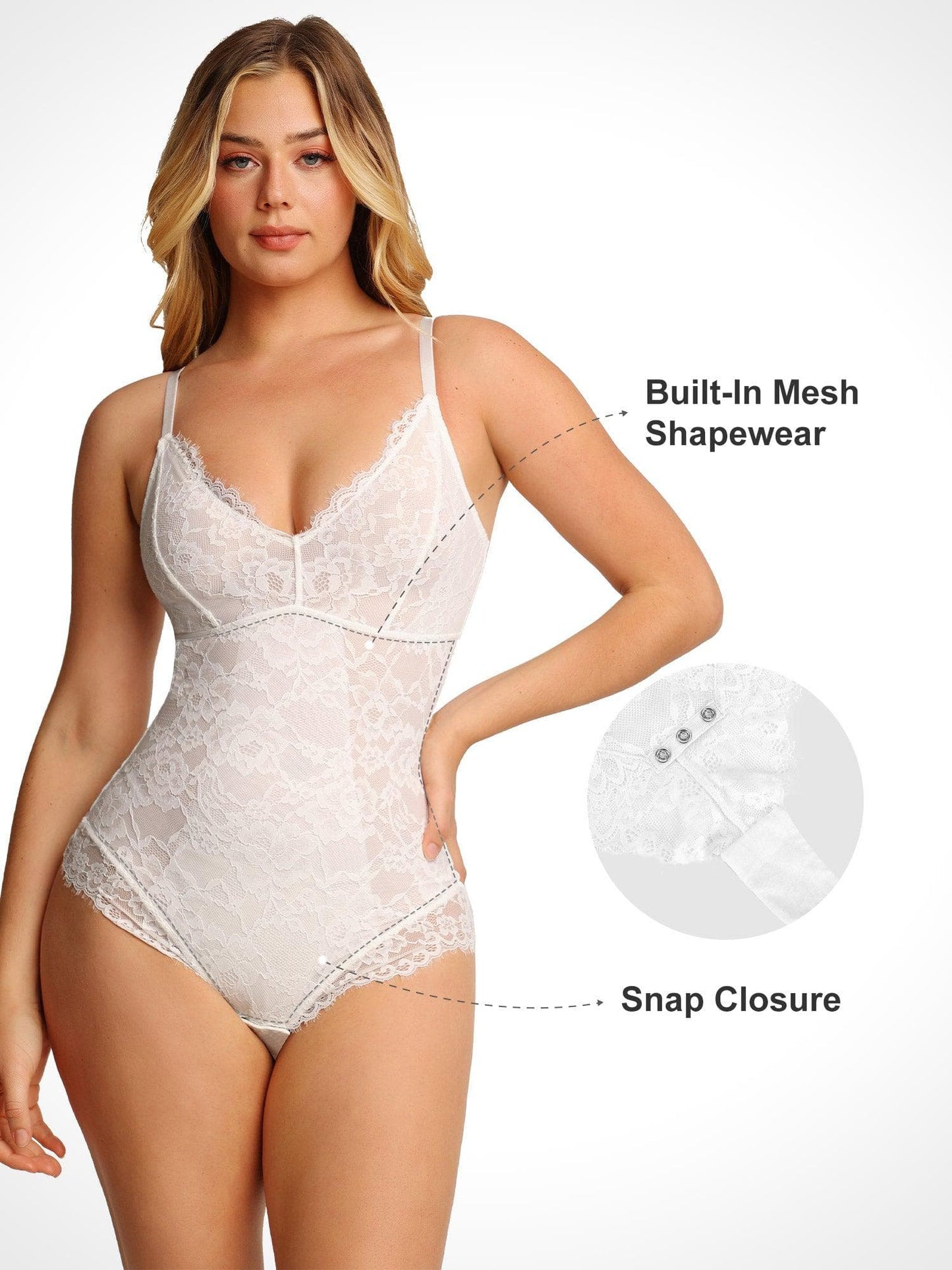 The Shapewear Bodysuits Lace Smooth Firm Control Thong