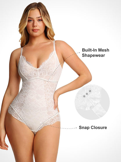 The Shapewear Bodysuits Lace Smooth Firm Control Thong