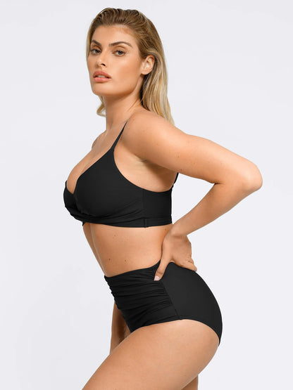 The Shapewear Swimwear Ruched High-Waist Bikini Set