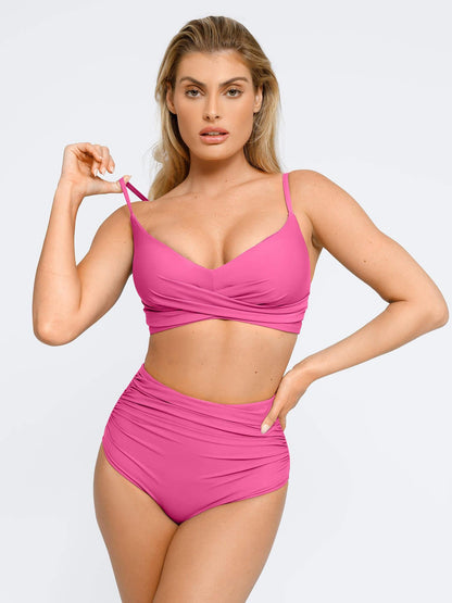 The Shapewear Swimwear Ruched High-Waist Bikini Set