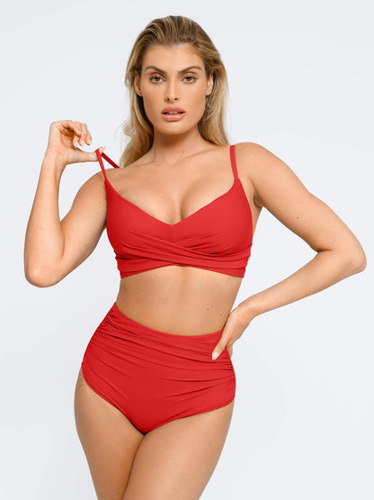 The Shapewear Swimwear Ruched High-Waist Bikini Set