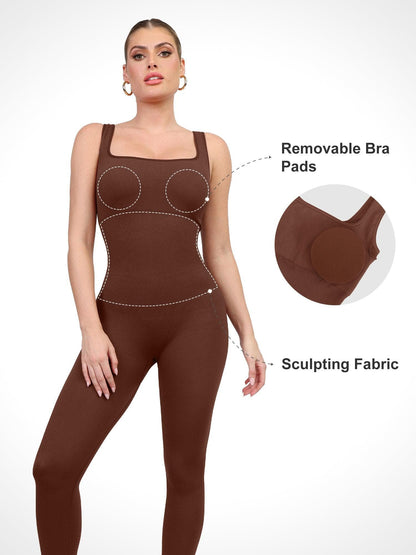 The Shapewear Jumpsuit Seamless Square Neck One Piece Sport