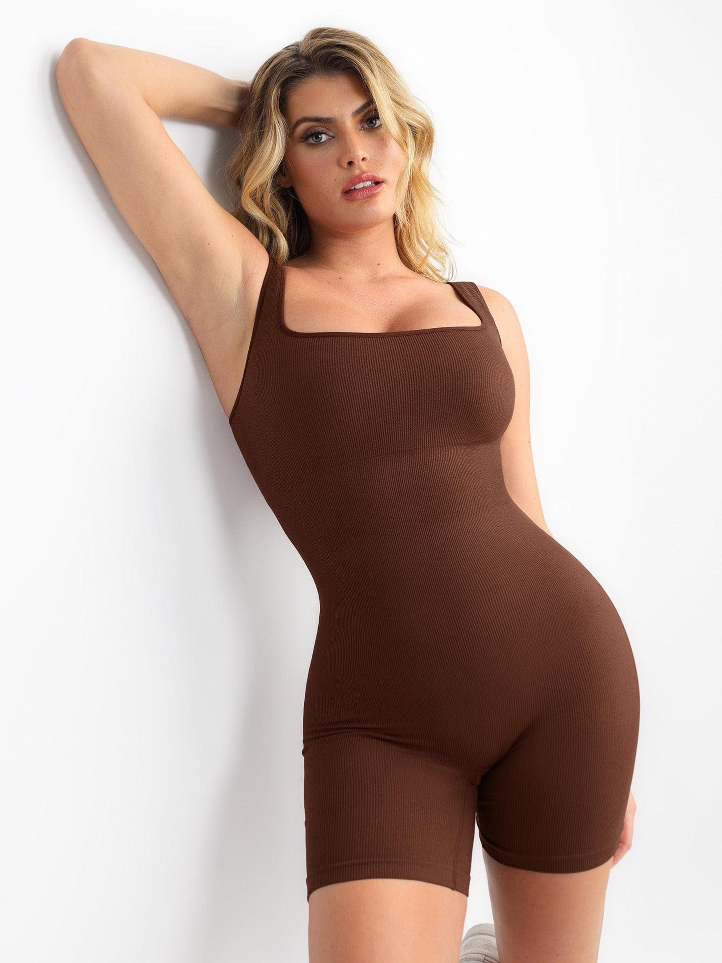 Seamless Square Neck One Piece Sport Romper