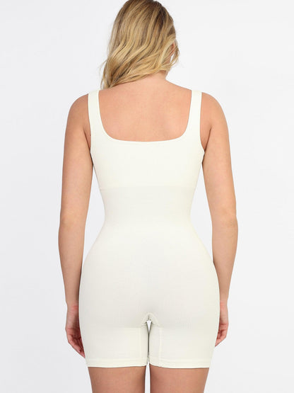 Seamless Square Neck One Piece Workout Jumpsuit Or Romper