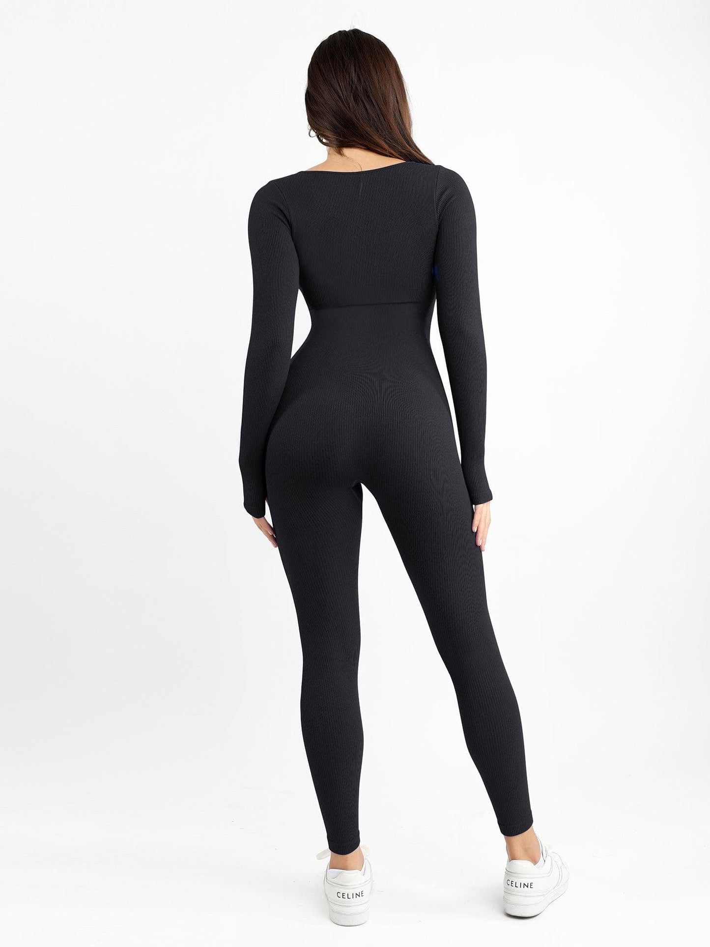 Seamless Square Neck One Piece Workout Jumpsuit Or Romper