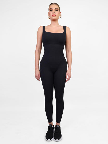 Seamless Square Neck One Piece Workout Jumpsuit Or Romper