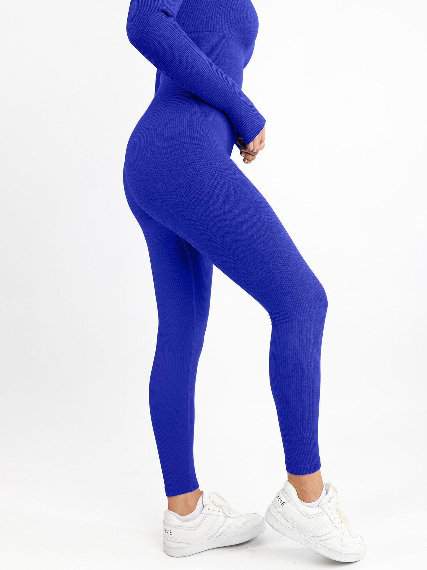 The Shapewear Jumpsuit Seamless Thumb Hole Square Neck Long Sleeve