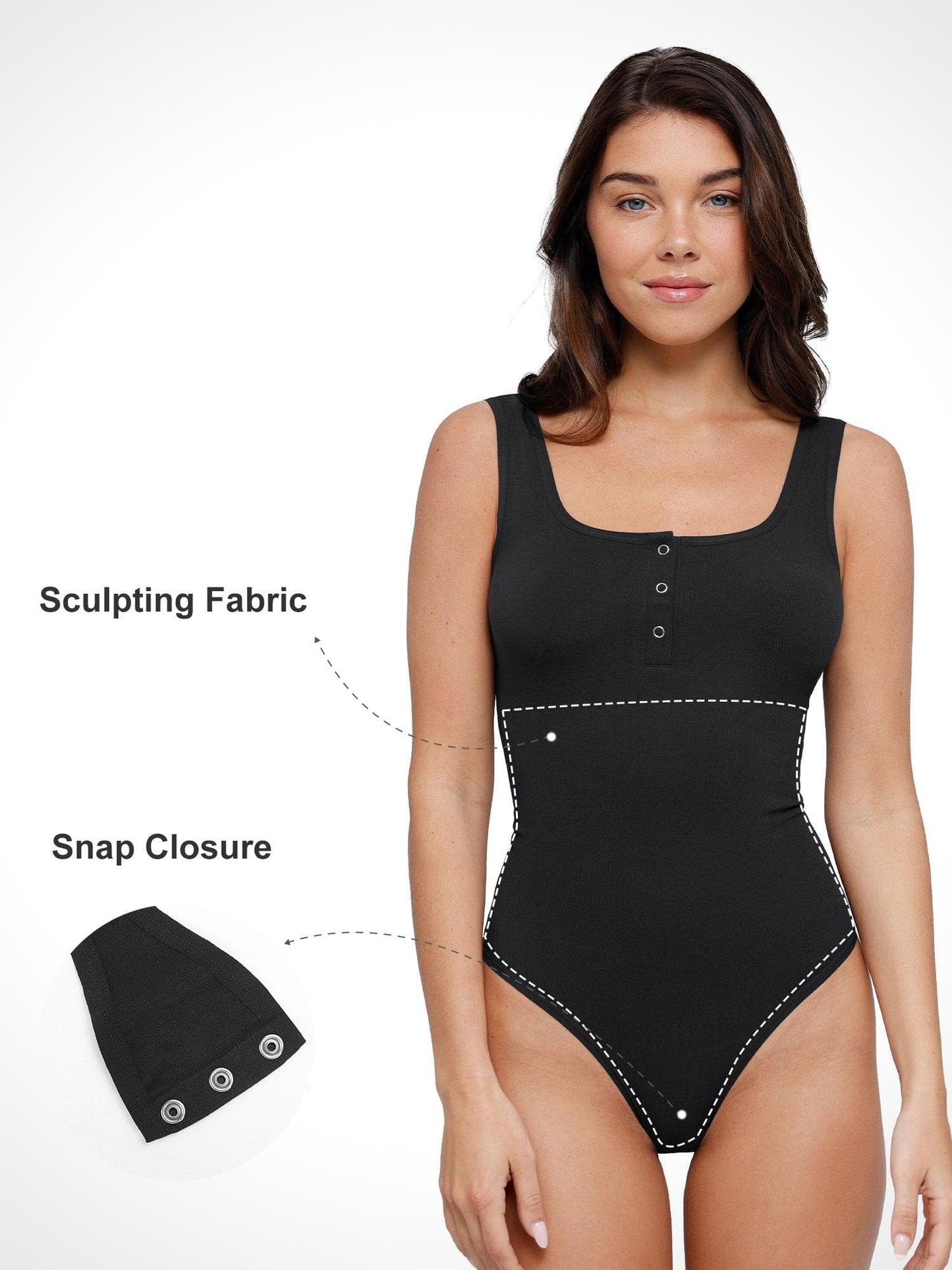 The Shapewear Bodysuit Seamless Modal Square Neck