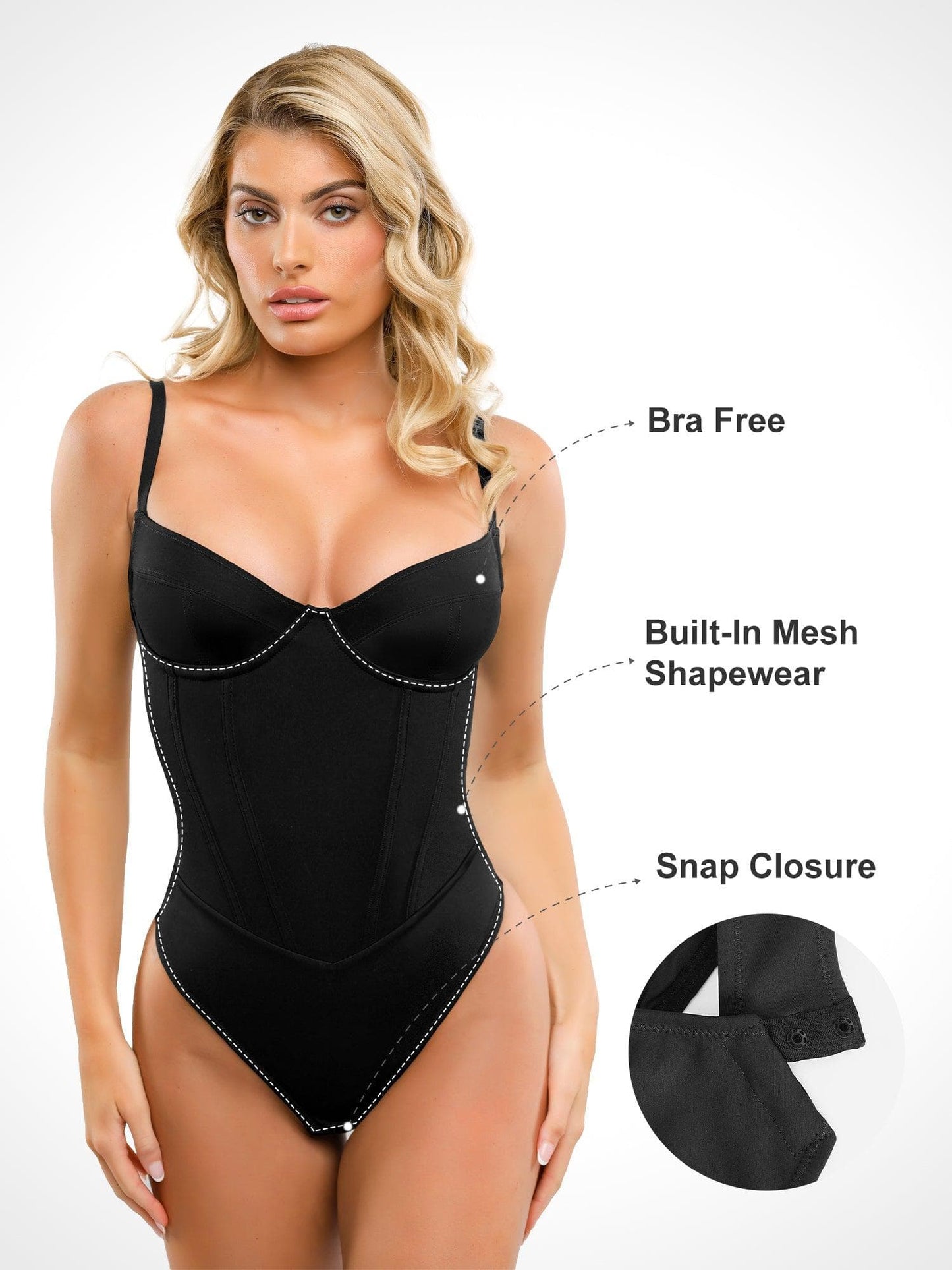 The Shapewear Bodysuits Lace Smooth Firm Control Thong