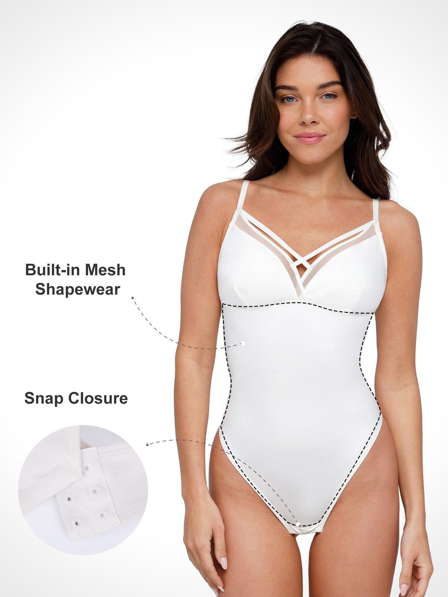 The Shapewear Bodysuits Sheer Mesh Sleeveless