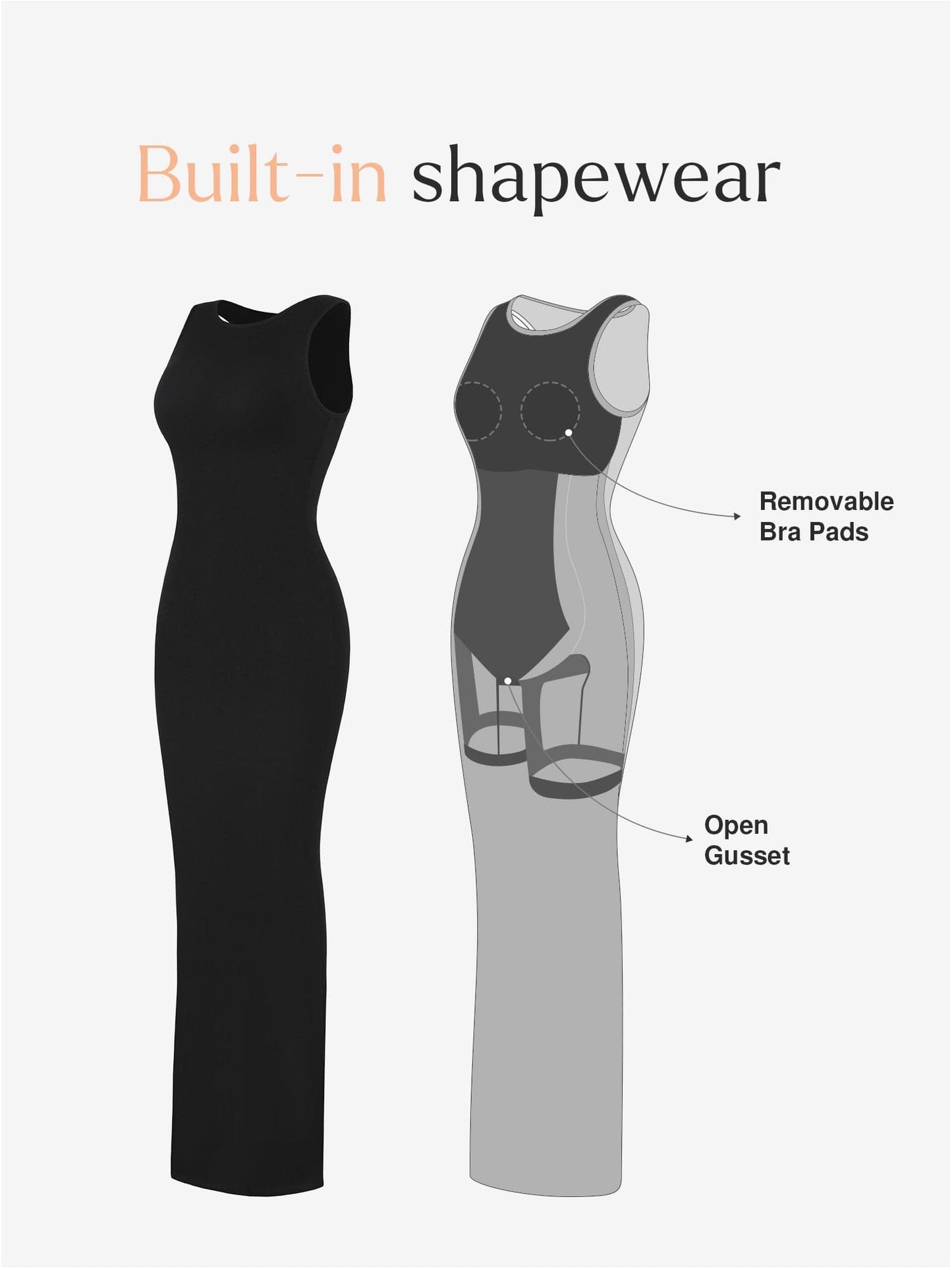 The Shapewear Dress Crew Neck Sleeveless Maxi