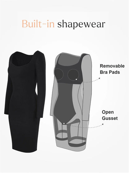 The Shapewear Dress Long Sleeve Midi