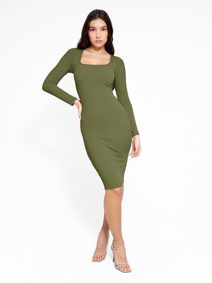 The Shapewear Dress Long Sleeve Midi