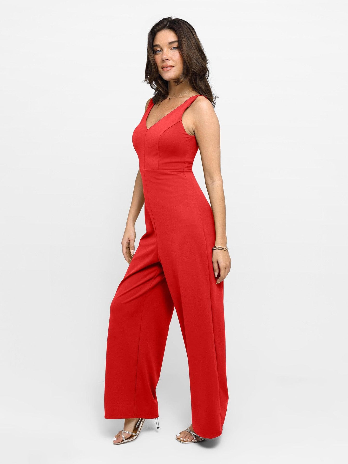 The Shapewear Jumpsuit V Neck Wide-Leg Sleeveless or Dress