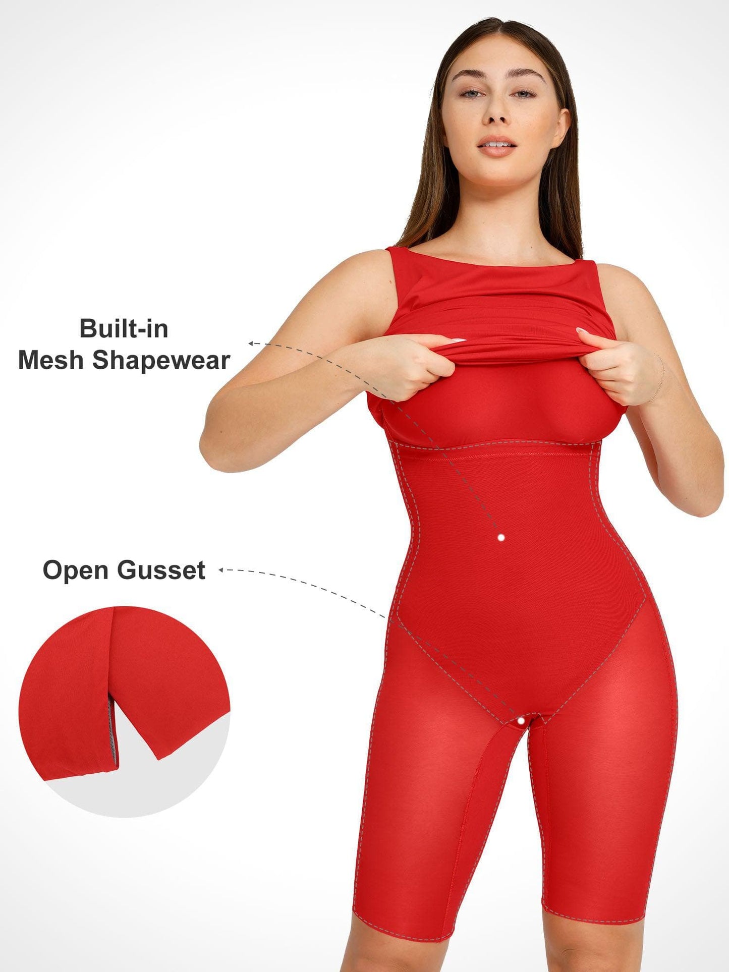 The Shapewear Jumpsuit V Neck Wide-Leg Sleeveless or Dress