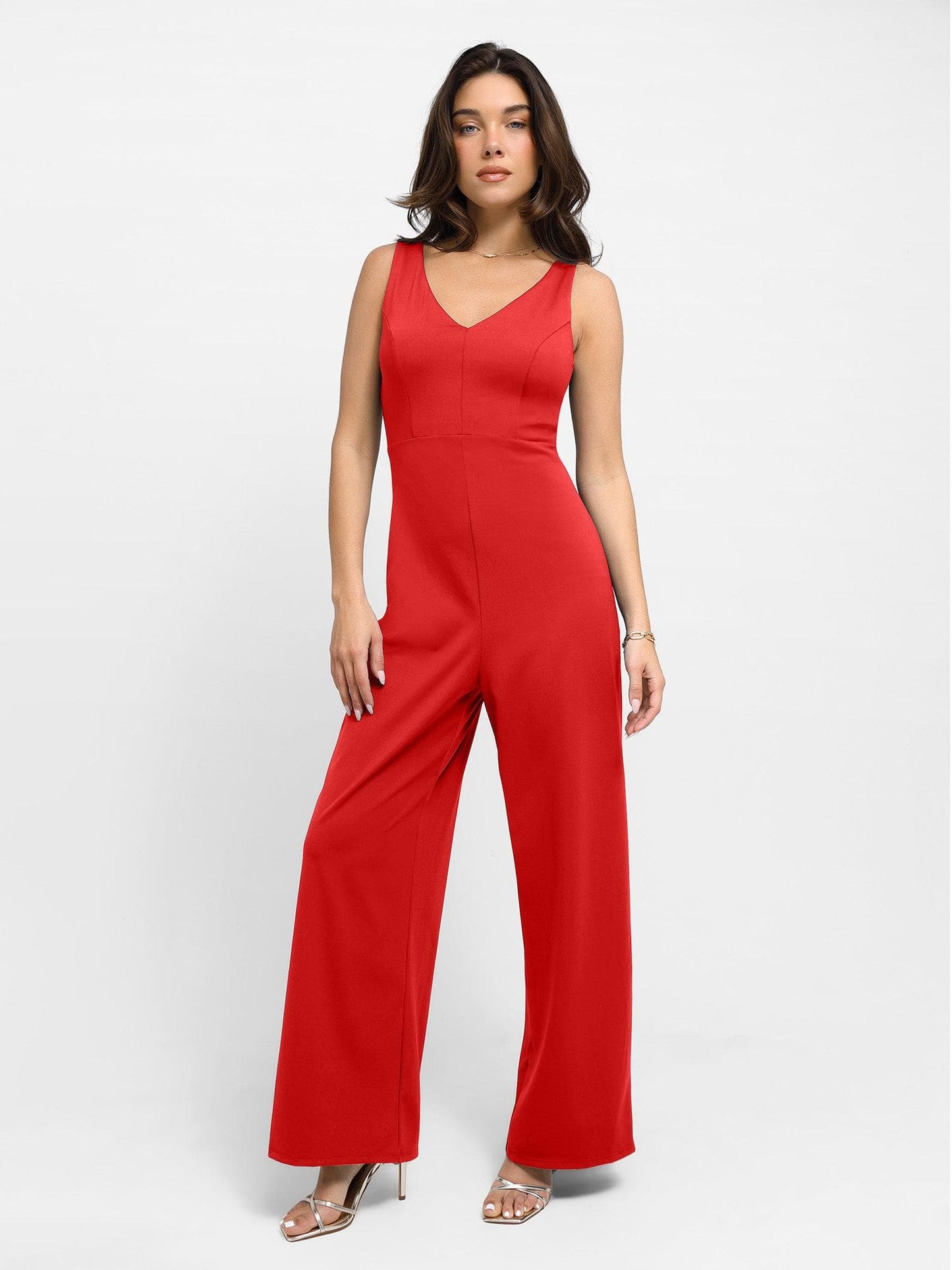 The Shapewear Jumpsuit V Neck Wide-Leg Sleeveless or Dress