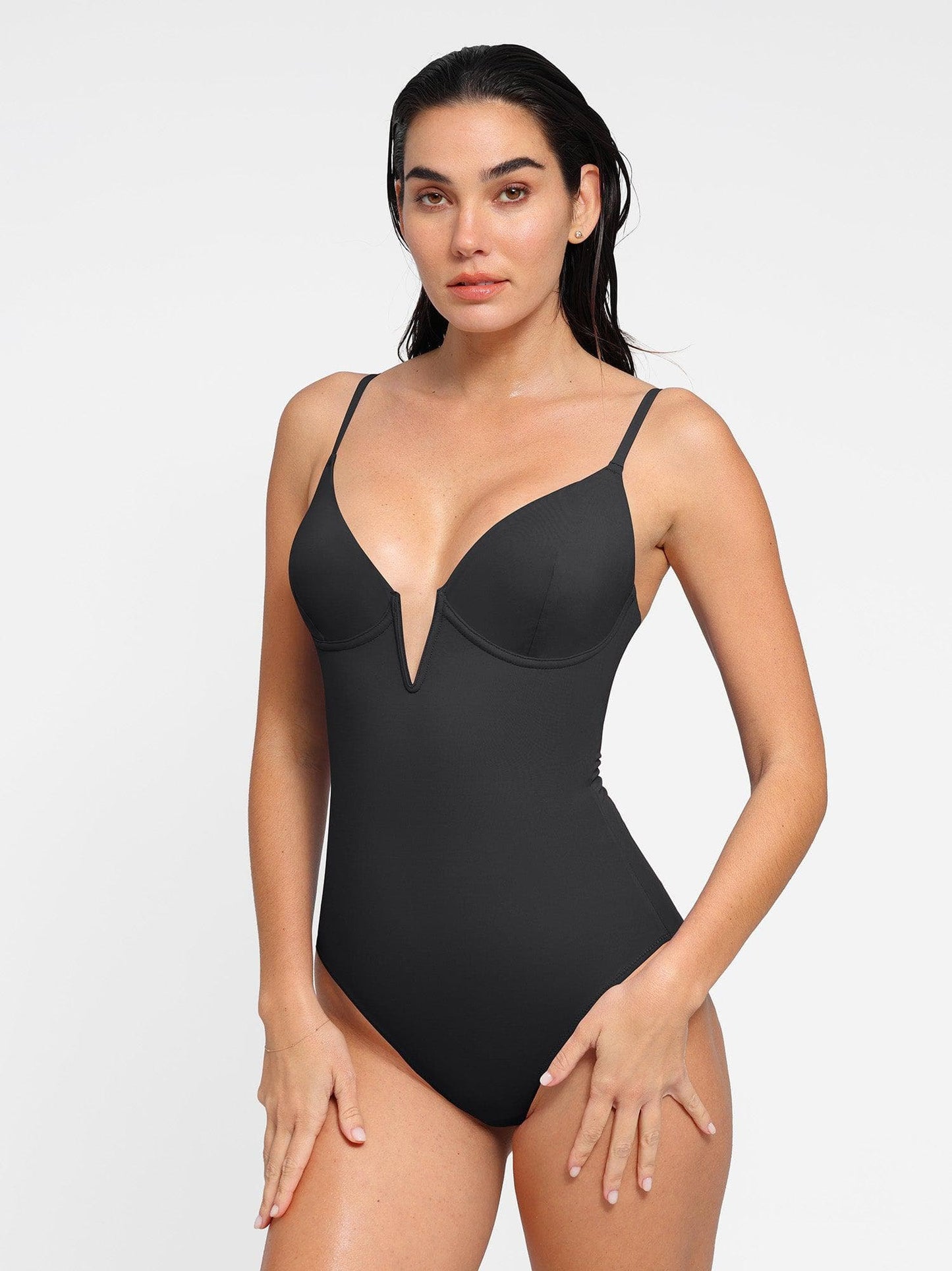 The Shapewear Swimsuit Deep V-Neck One-Piece Low-Back