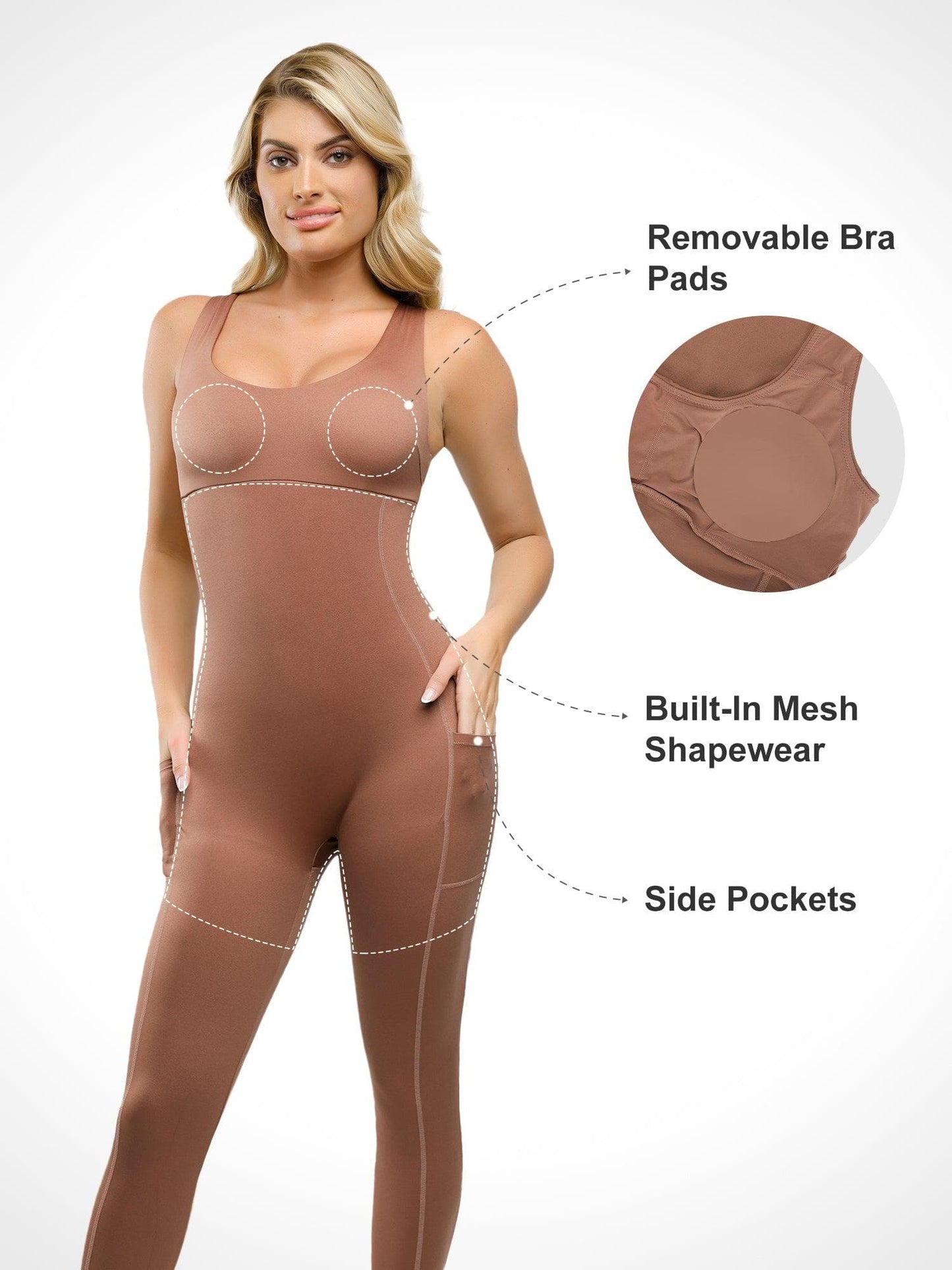 The Shapewear Jumpsuit U-Neck One Piece Thigh Slimming