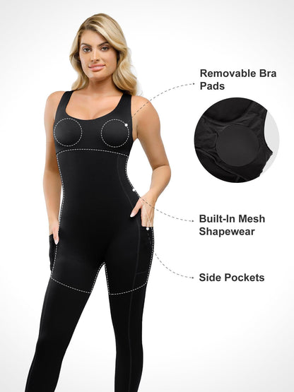 The Shapewear Jumpsuit U-Neck One Piece Thigh Slimming