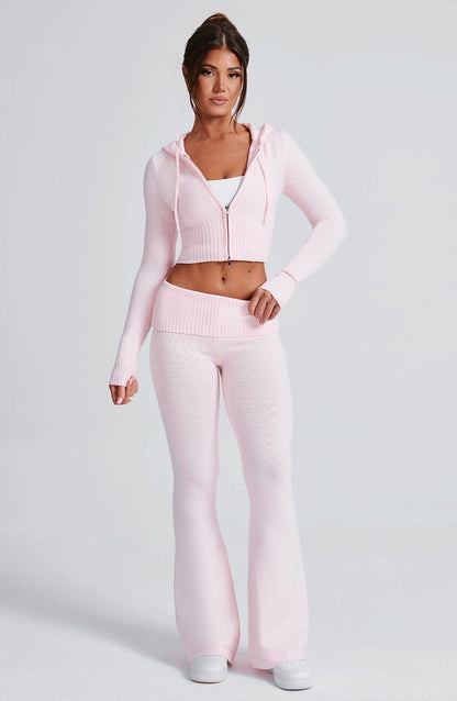 Portia Knit Hoodie - Pink