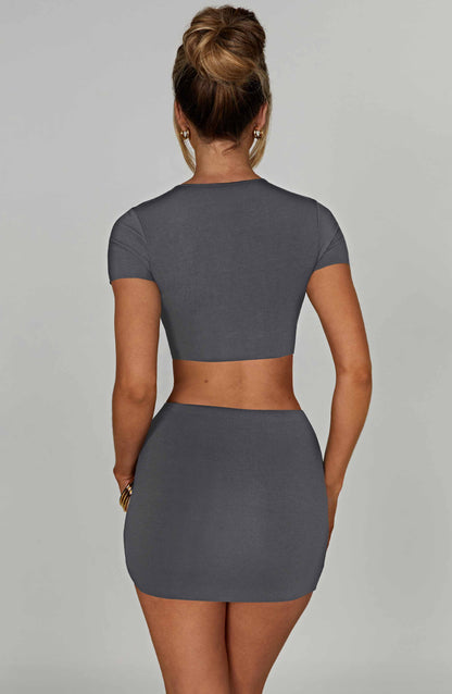 Rein Mini Skirt - Charcoal