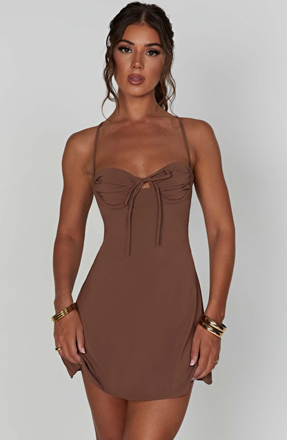 Renee Mini Dress - Chocolate