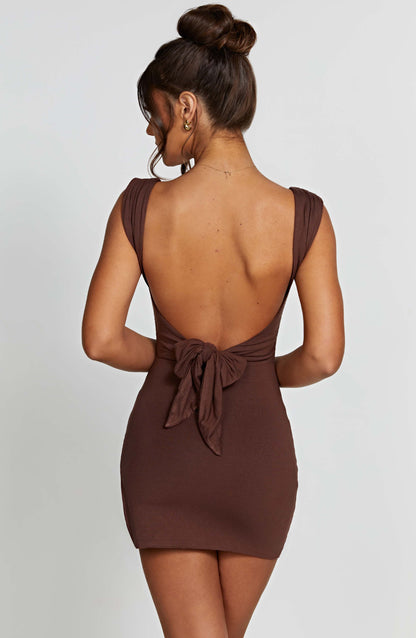 Ria Mini-jurk - Chocolade