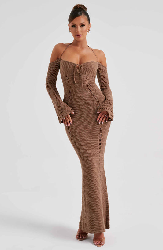 Samariah Maxi-jurk - Chocolade