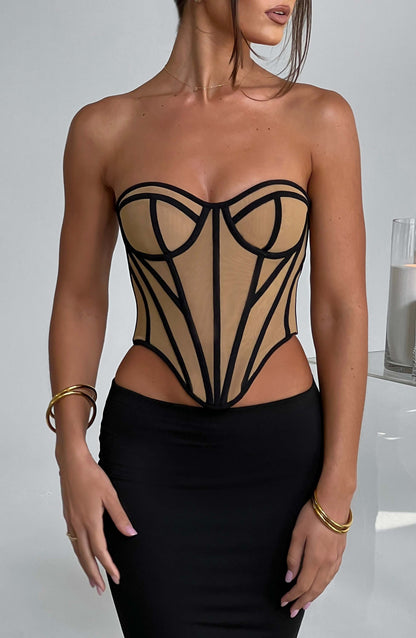 Santanna Corset - Black/Nude