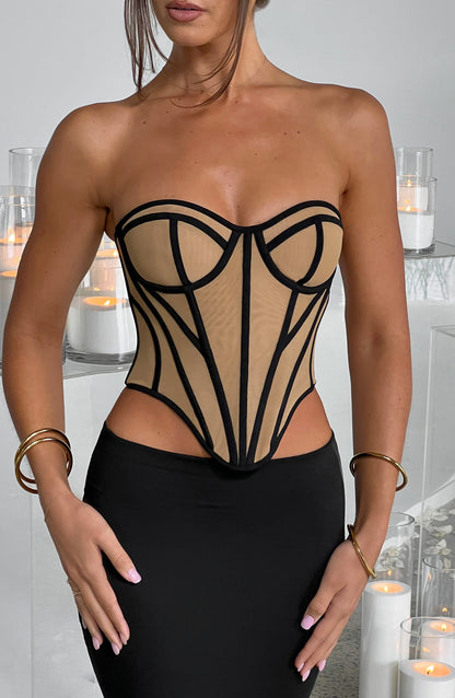 Santanna Corset - Black/Nude