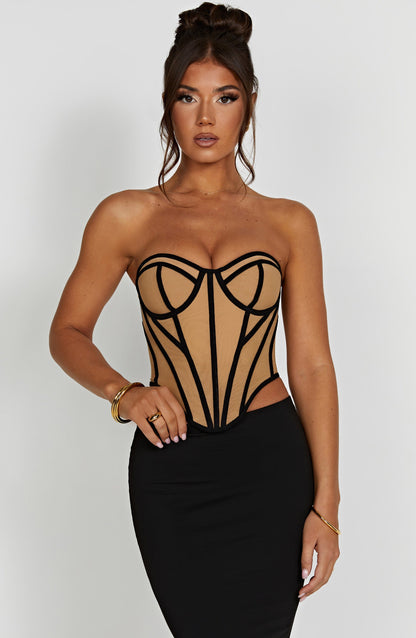 Santanna Corset - Black/Nude