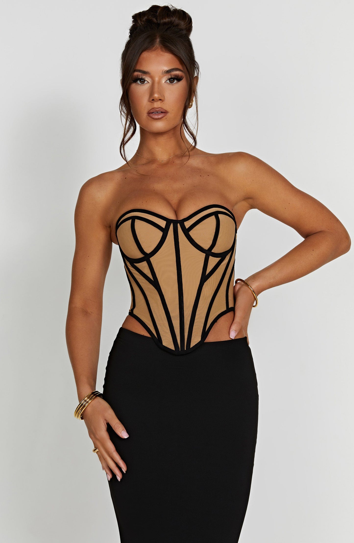 Santanna Corset - Black/Nude