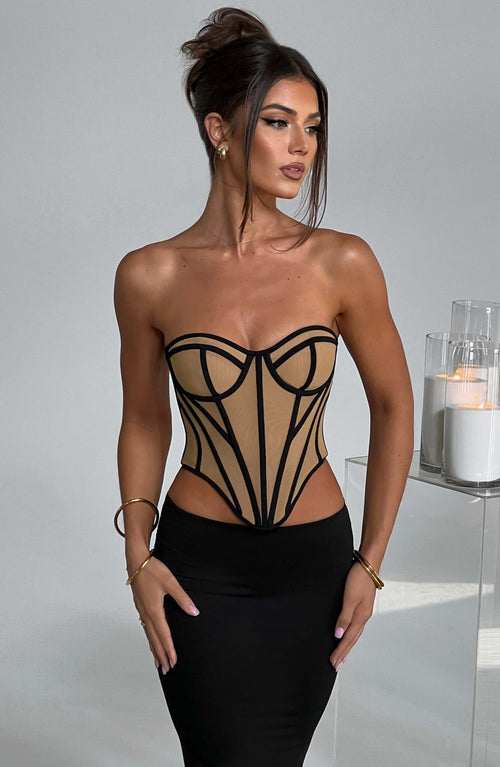 Santanna Corset - Black/Nude