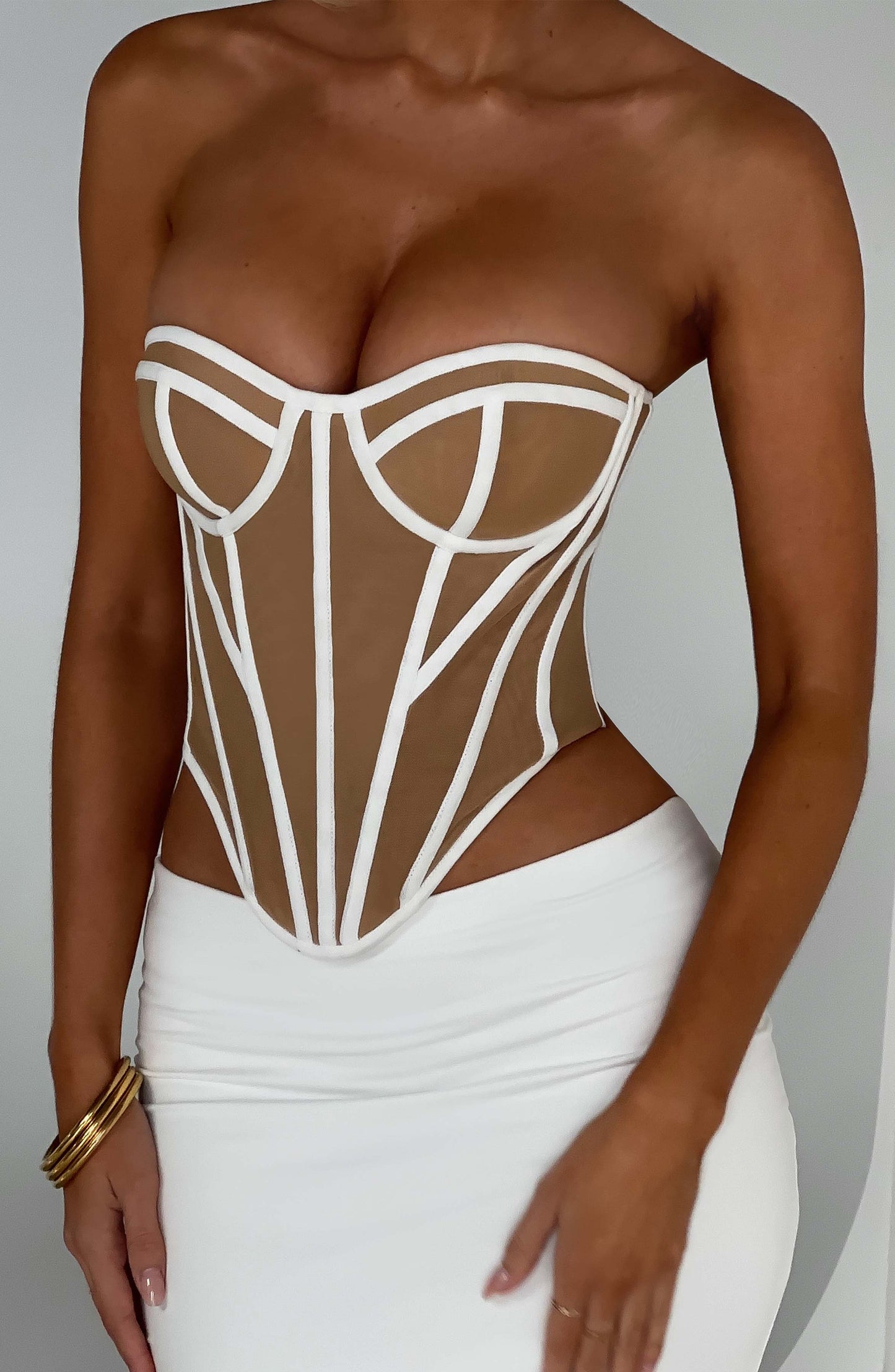 Santanna Corset - Ivory/Nude