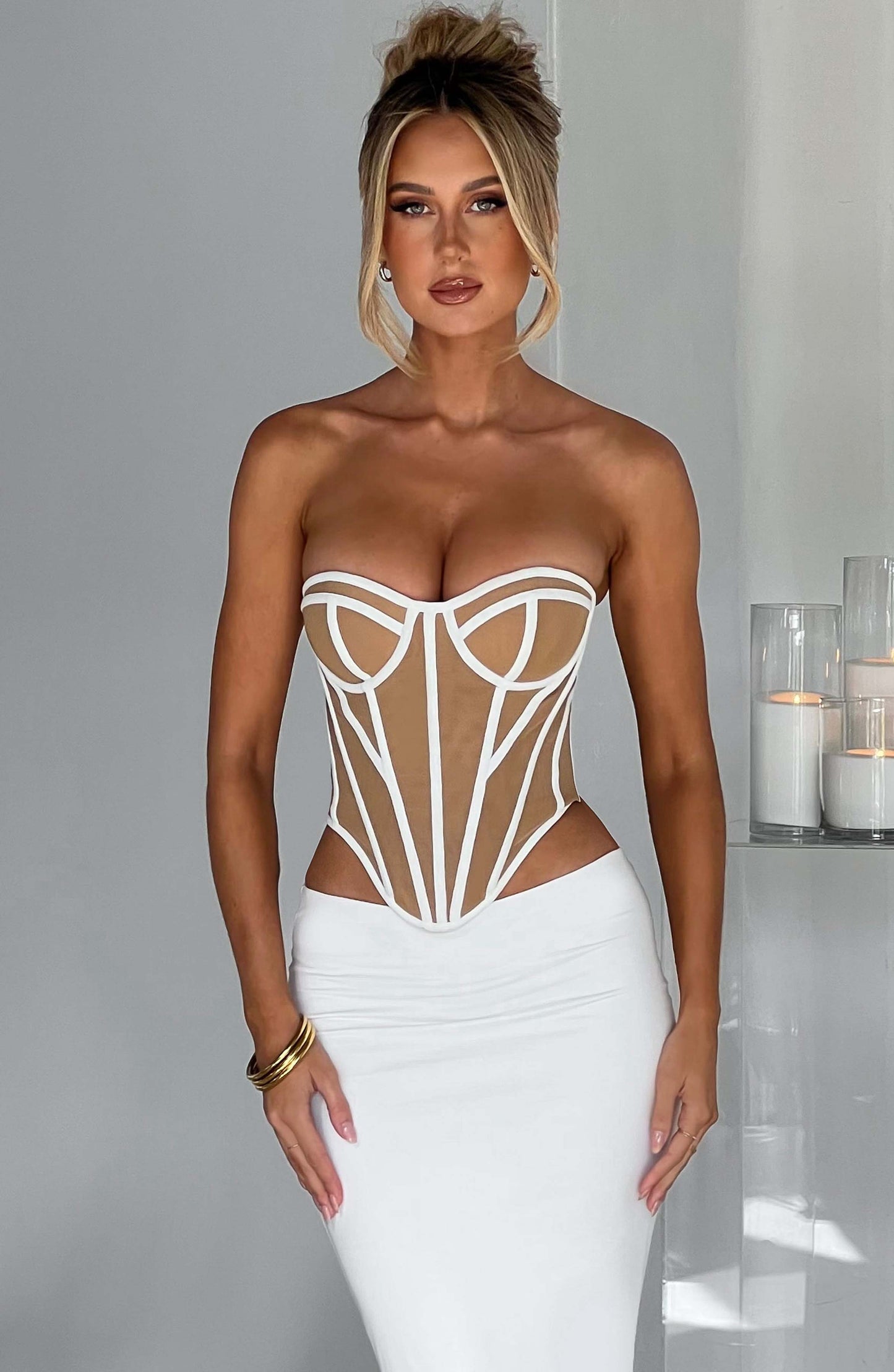 Santanna Corset - Ivory/Nude