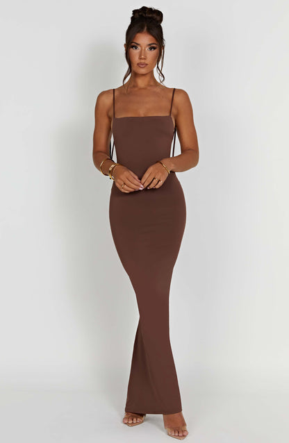 Sanya Maxi-jurk - Chocolade