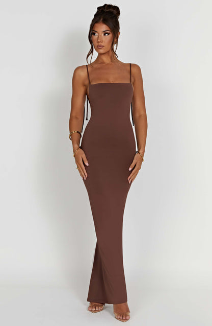 Sanya Maxi-jurk - Chocolade