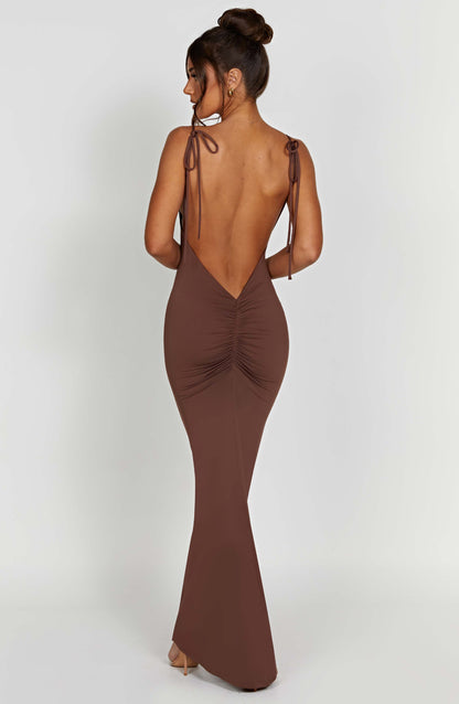 Sanya Maxi-jurk - Chocolade