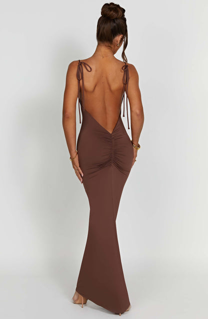 Sanya Maxi-jurk - Chocolade