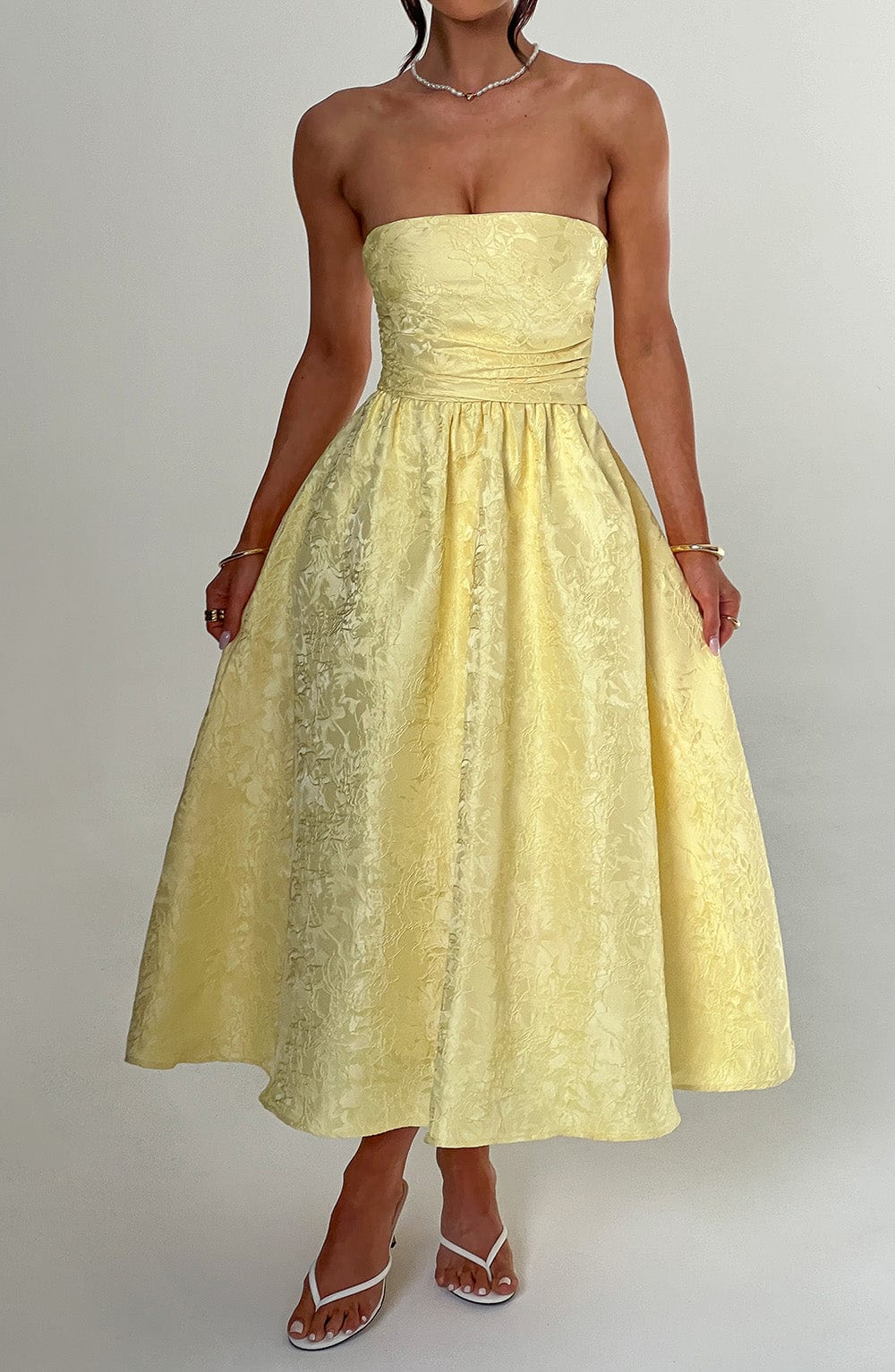 Saoirse Midi Dress - Lemon