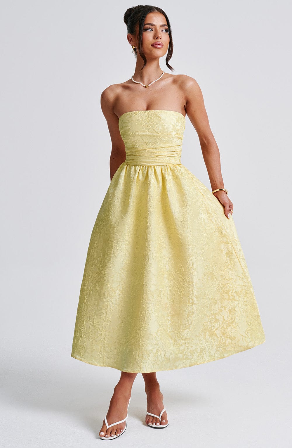 Saoirse Midi Dress - Lemon