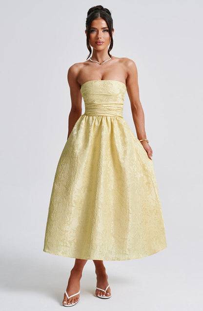 Saoirse Midi Dress - Lemon