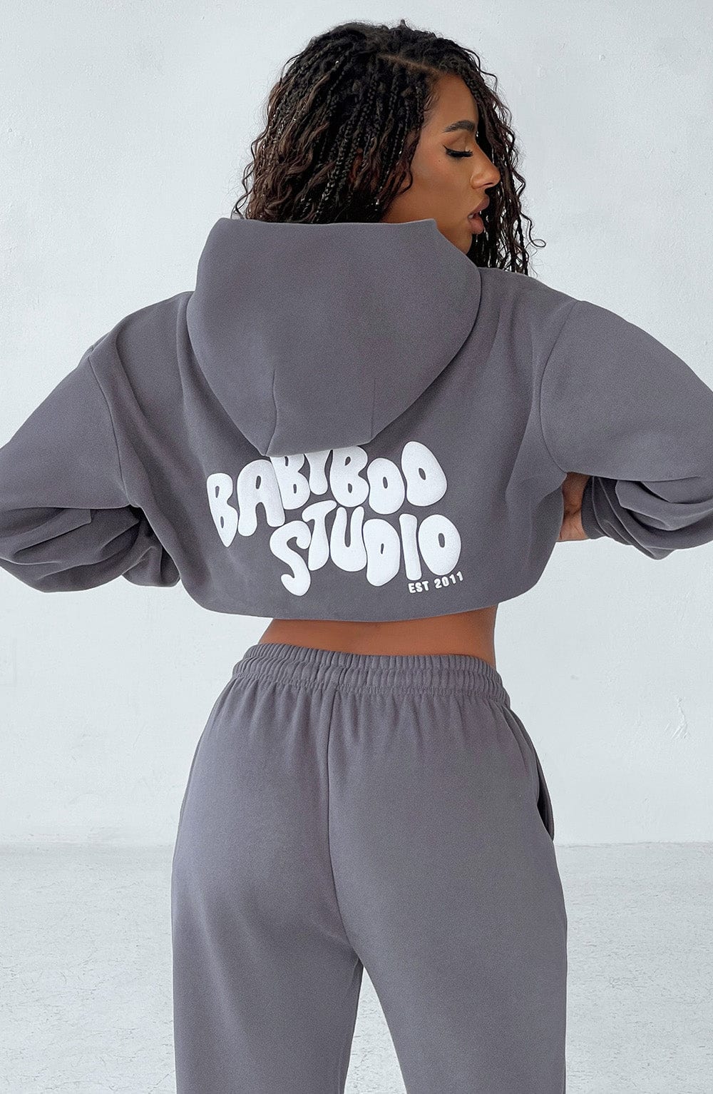 Studio Hoodie - Houtskool/Wit