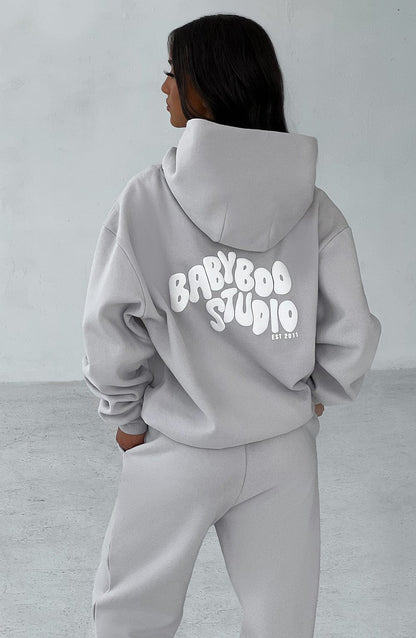 Studio Hoodie - Light Grey/White