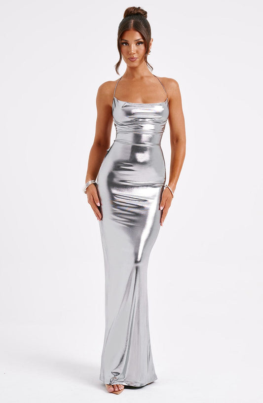 Talisa Maxi-jurk - Gunmetal