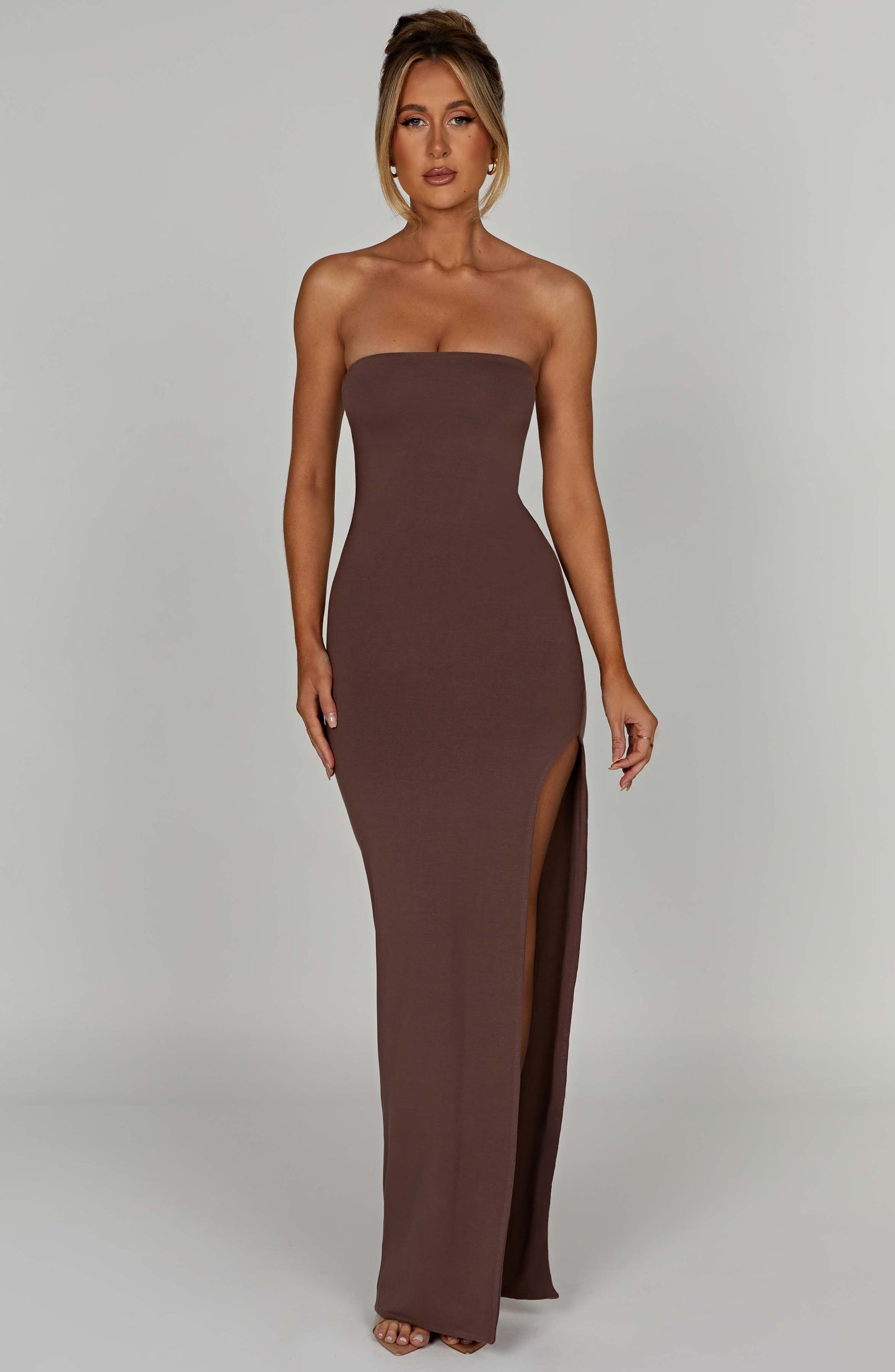 Teyana Maxi-jurk - Chocolade