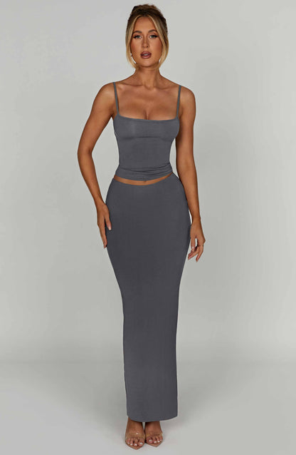 Yazmin Maxi Skirt - Charcoal