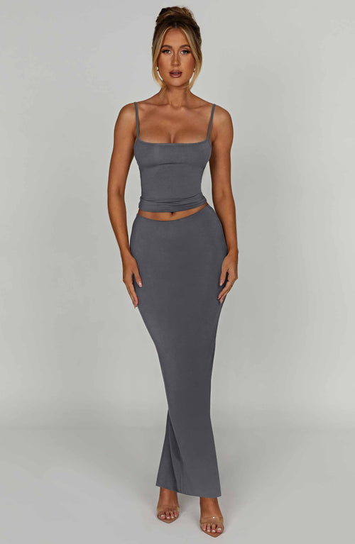 Yazmin Maxi Skirt - Charcoal